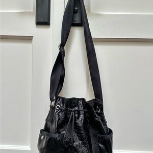 Lesportsac Shiny Black Shoulder Bag